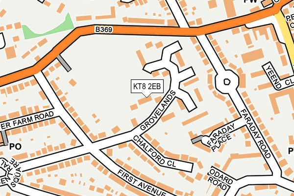 KT8 2EB map - OS OpenMap – Local (Ordnance Survey)