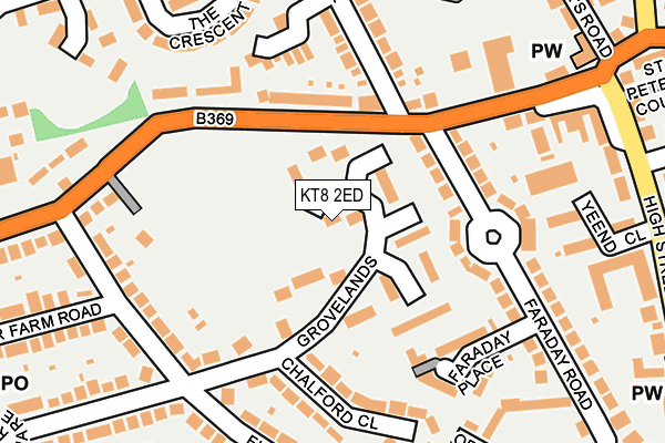 KT8 2ED map - OS OpenMap – Local (Ordnance Survey)
