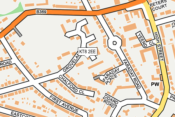 KT8 2EE map - OS OpenMap – Local (Ordnance Survey)