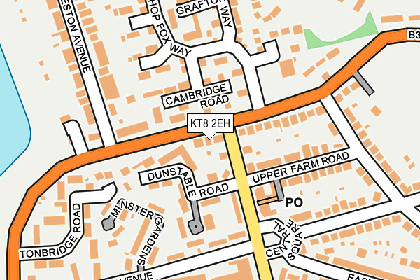 KT8 2EH map - OS OpenMap – Local (Ordnance Survey)