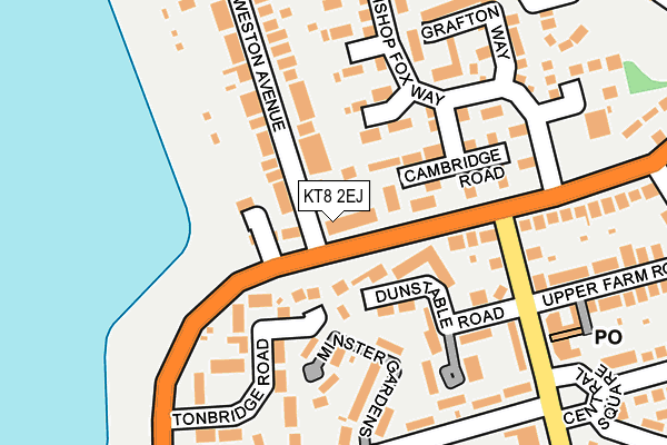 KT8 2EJ map - OS OpenMap – Local (Ordnance Survey)