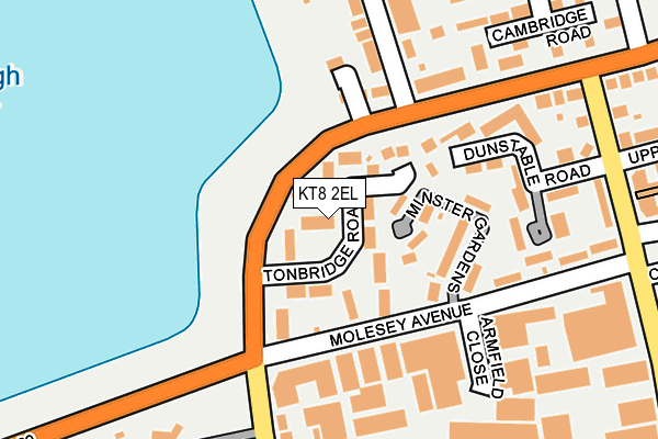 KT8 2EL map - OS OpenMap – Local (Ordnance Survey)