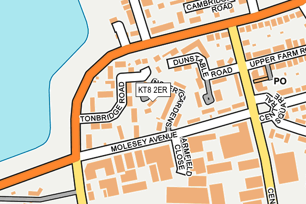 KT8 2ER map - OS OpenMap – Local (Ordnance Survey)