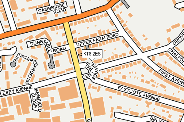 KT8 2ES map - OS OpenMap – Local (Ordnance Survey)
