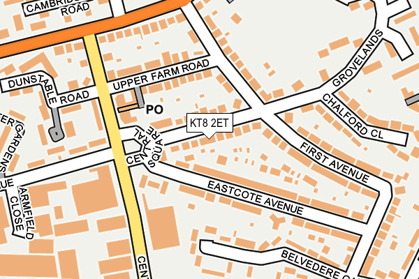 KT8 2ET map - OS OpenMap – Local (Ordnance Survey)