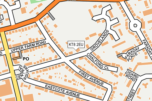 KT8 2EU map - OS OpenMap – Local (Ordnance Survey)