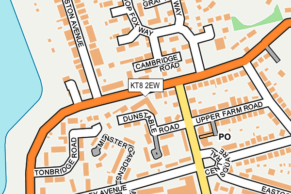 KT8 2EW map - OS OpenMap – Local (Ordnance Survey)