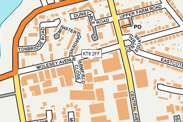 KT8 2FF map - OS OpenMap – Local (Ordnance Survey)
