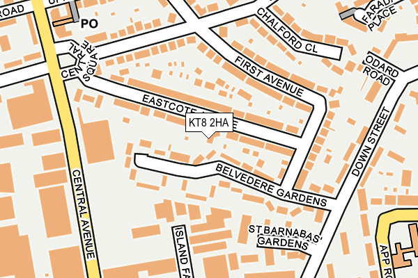 KT8 2HA map - OS OpenMap – Local (Ordnance Survey)