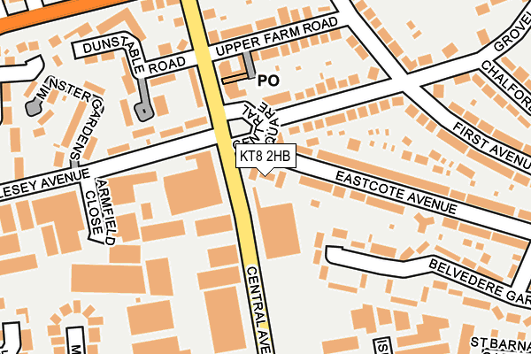 KT8 2HB map - OS OpenMap – Local (Ordnance Survey)