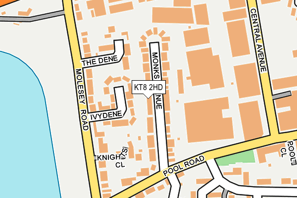 KT8 2HD map - OS OpenMap – Local (Ordnance Survey)