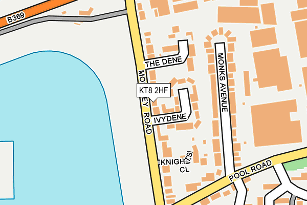 KT8 2HF map - OS OpenMap – Local (Ordnance Survey)