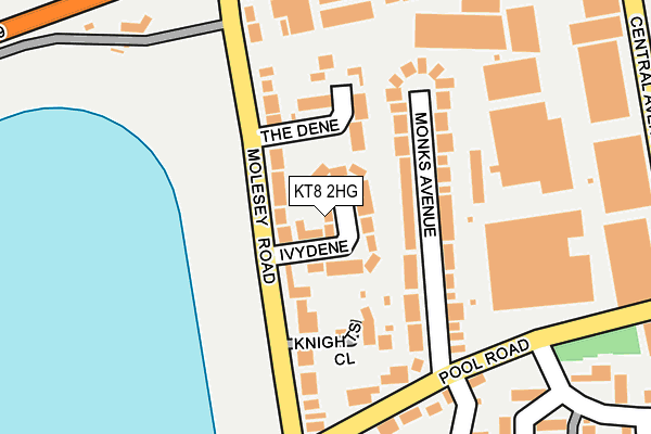 KT8 2HG map - OS OpenMap – Local (Ordnance Survey)