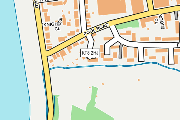 KT8 2HJ map - OS OpenMap – Local (Ordnance Survey)