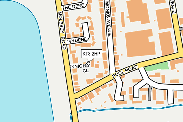 KT8 2HP map - OS OpenMap – Local (Ordnance Survey)