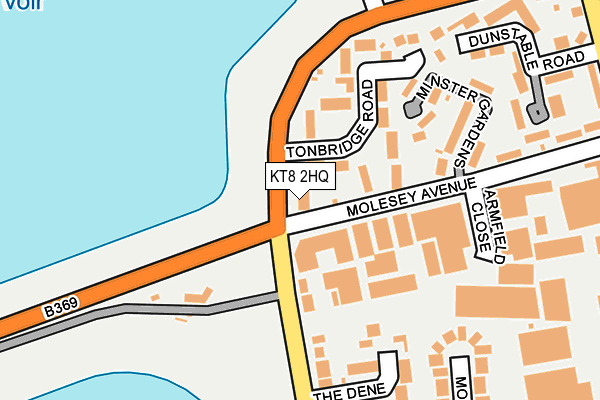 KT8 2HQ map - OS OpenMap – Local (Ordnance Survey)