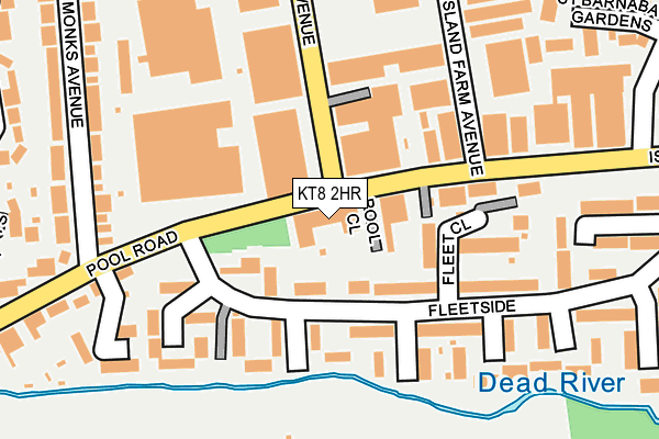 KT8 2HR map - OS OpenMap – Local (Ordnance Survey)