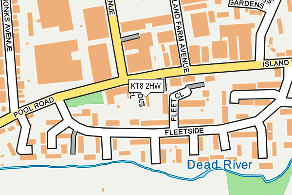 KT8 2HW map - OS OpenMap – Local (Ordnance Survey)