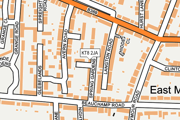 KT8 2JA map - OS OpenMap – Local (Ordnance Survey)