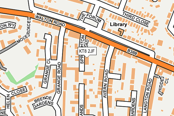 KT8 2JF map - OS OpenMap – Local (Ordnance Survey)