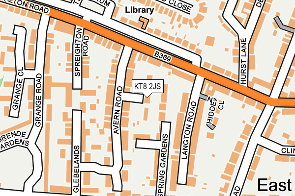 KT8 2JS map - OS OpenMap – Local (Ordnance Survey)