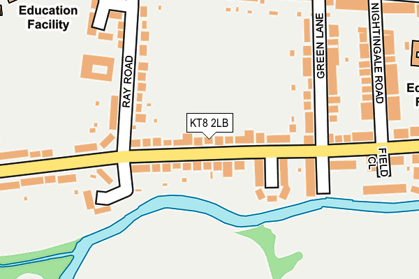 KT8 2LB map - OS OpenMap – Local (Ordnance Survey)
