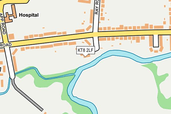 KT8 2LF map - OS OpenMap – Local (Ordnance Survey)