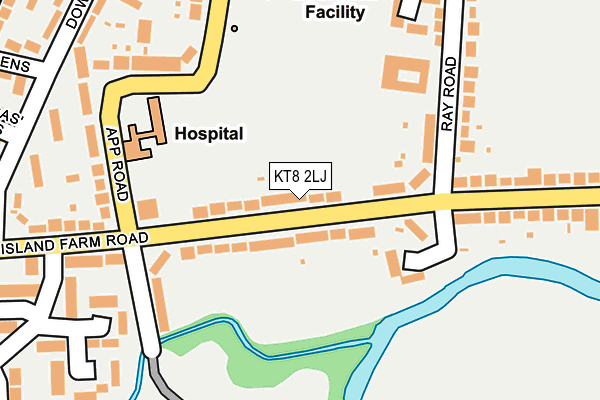 KT8 2LJ map - OS OpenMap – Local (Ordnance Survey)