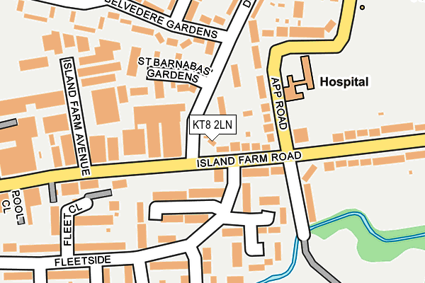 KT8 2LN map - OS OpenMap – Local (Ordnance Survey)