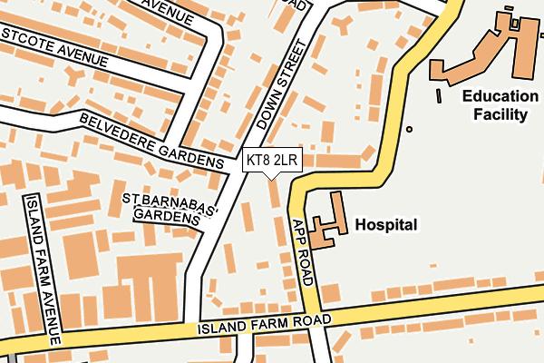 KT8 2LR map - OS OpenMap – Local (Ordnance Survey)