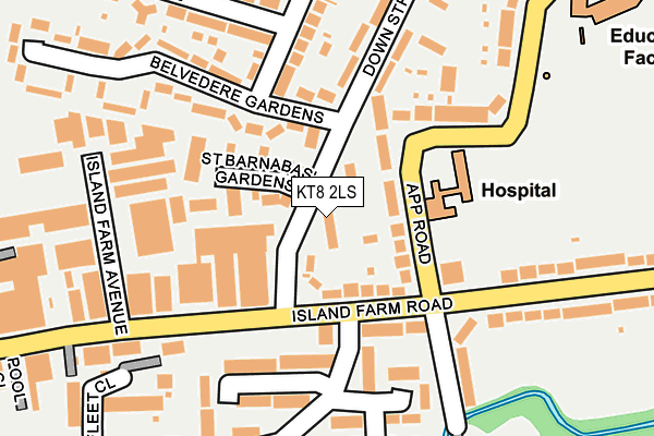 KT8 2LS map - OS OpenMap – Local (Ordnance Survey)