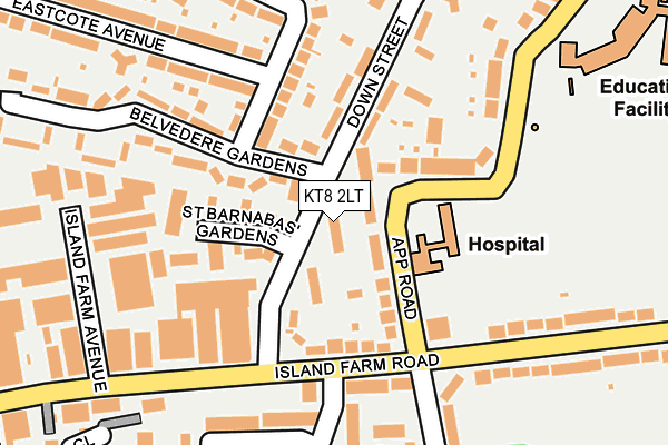 KT8 2LT map - OS OpenMap – Local (Ordnance Survey)