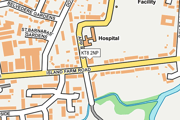 KT8 2NP map - OS OpenMap – Local (Ordnance Survey)