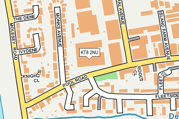 KT8 2NU map - OS OpenMap – Local (Ordnance Survey)