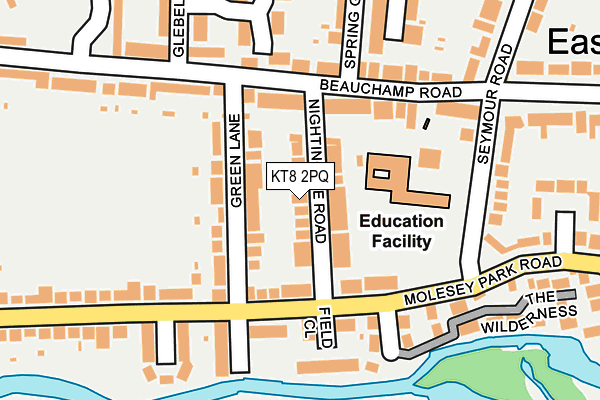 KT8 2PQ map - OS OpenMap – Local (Ordnance Survey)