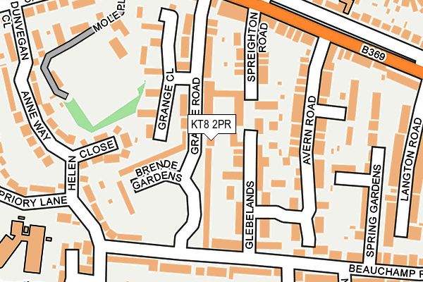 KT8 2PR map - OS OpenMap – Local (Ordnance Survey)