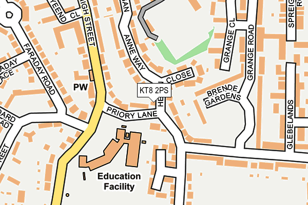 KT8 2PS map - OS OpenMap – Local (Ordnance Survey)