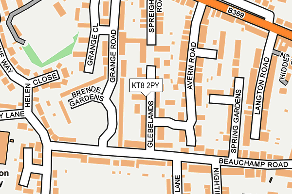 KT8 2PY map - OS OpenMap – Local (Ordnance Survey)