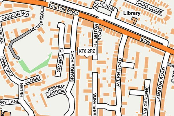 KT8 2PZ map - OS OpenMap – Local (Ordnance Survey)
