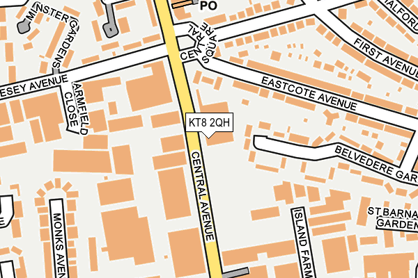 KT8 2QH map - OS OpenMap – Local (Ordnance Survey)