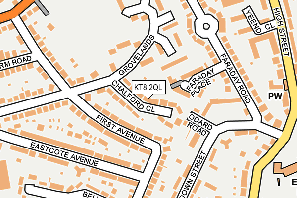 KT8 2QL map - OS OpenMap – Local (Ordnance Survey)