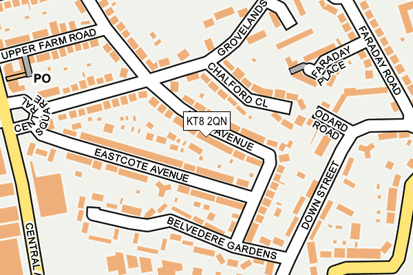 KT8 2QN map - OS OpenMap – Local (Ordnance Survey)
