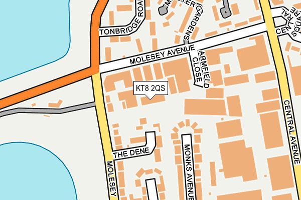 KT8 2QS map - OS OpenMap – Local (Ordnance Survey)