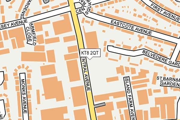 KT8 2QT map - OS OpenMap – Local (Ordnance Survey)