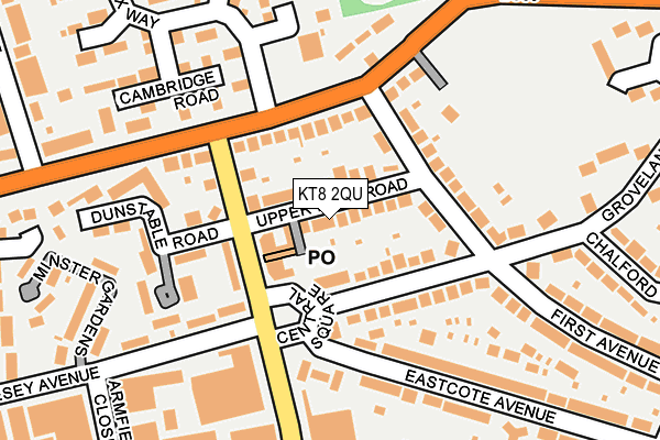 KT8 2QU map - OS OpenMap – Local (Ordnance Survey)
