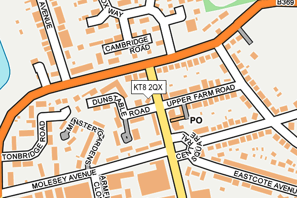 KT8 2QX map - OS OpenMap – Local (Ordnance Survey)