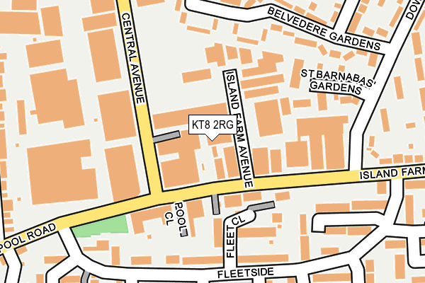 KT8 2RG map - OS OpenMap – Local (Ordnance Survey)