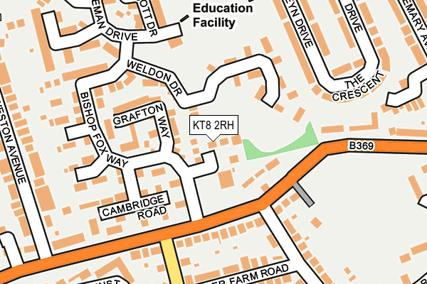 KT8 2RH map - OS OpenMap – Local (Ordnance Survey)