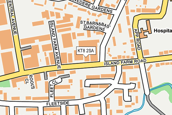 KT8 2SA map - OS OpenMap – Local (Ordnance Survey)