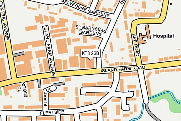 KT8 2SB map - OS OpenMap – Local (Ordnance Survey)